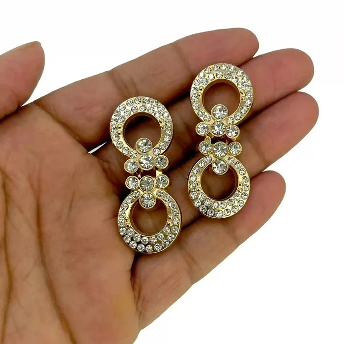 2 Pair | Infinity Crystal Link Frog Closure Buttons