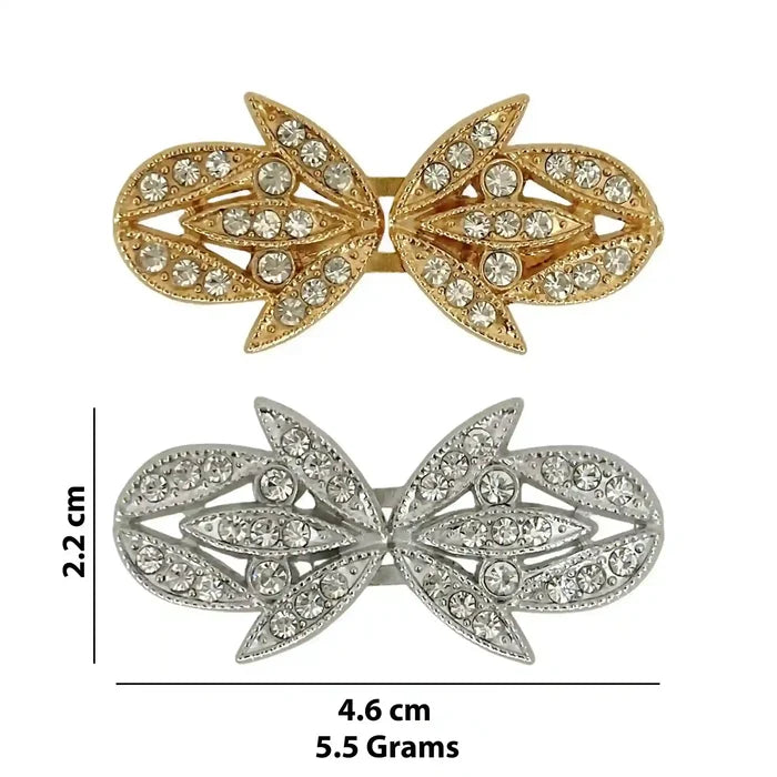 2 Pair | Leaf Petal Silhouettes Frog Closure Buttons