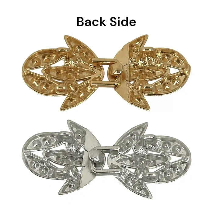 2 Pair | Leaf Petal Silhouettes Frog Closure Buttons