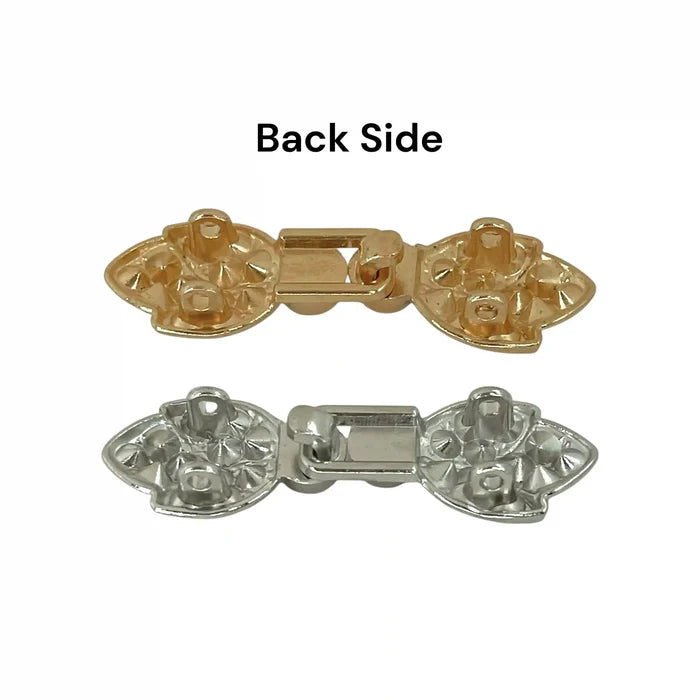 2 Pair | Leaf Shape Rhinestone Buttons