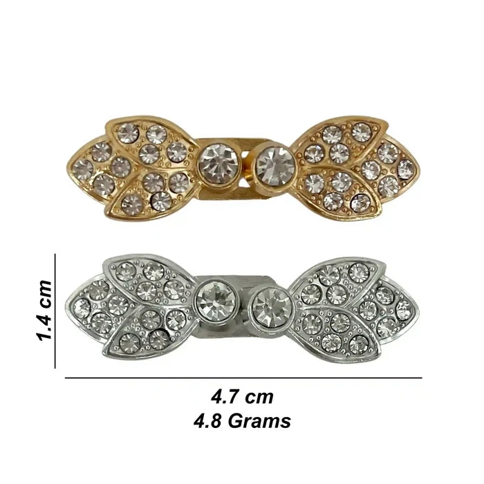 2 Pair | Leaf Shape Rhinestone Buttons