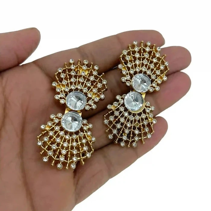 2 Pair | Ornate Lattice Bow Diamond Rhinestone Frog Closure Buttons