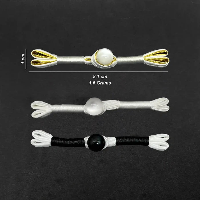 2 Pair | Pearl Frog Closure Buttons