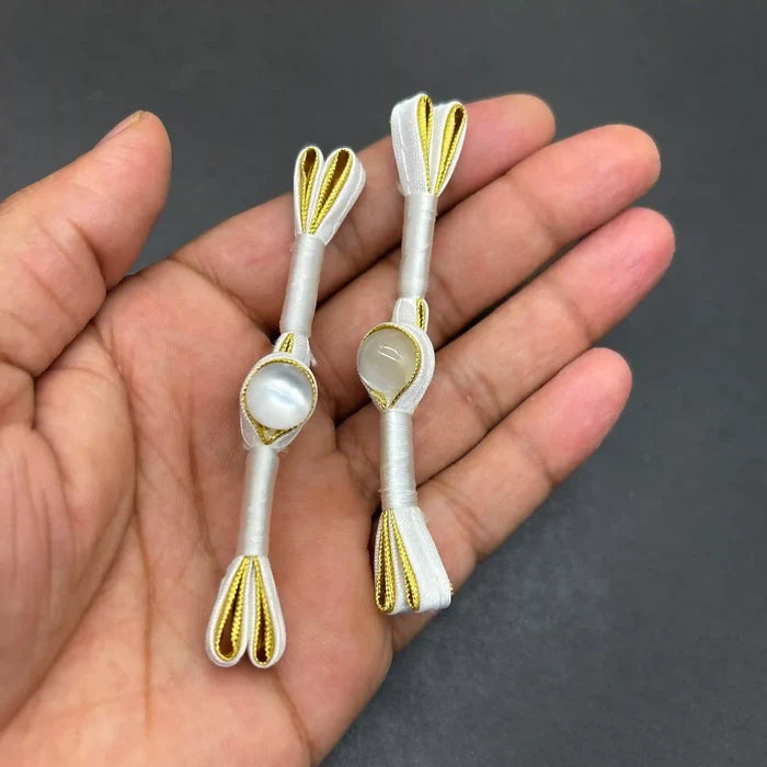 2 Pair | Pearl Frog Closure Buttons
