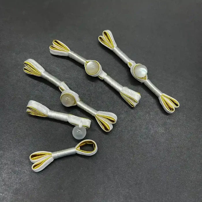 2 Pair | Pearl Frog Closure Buttons