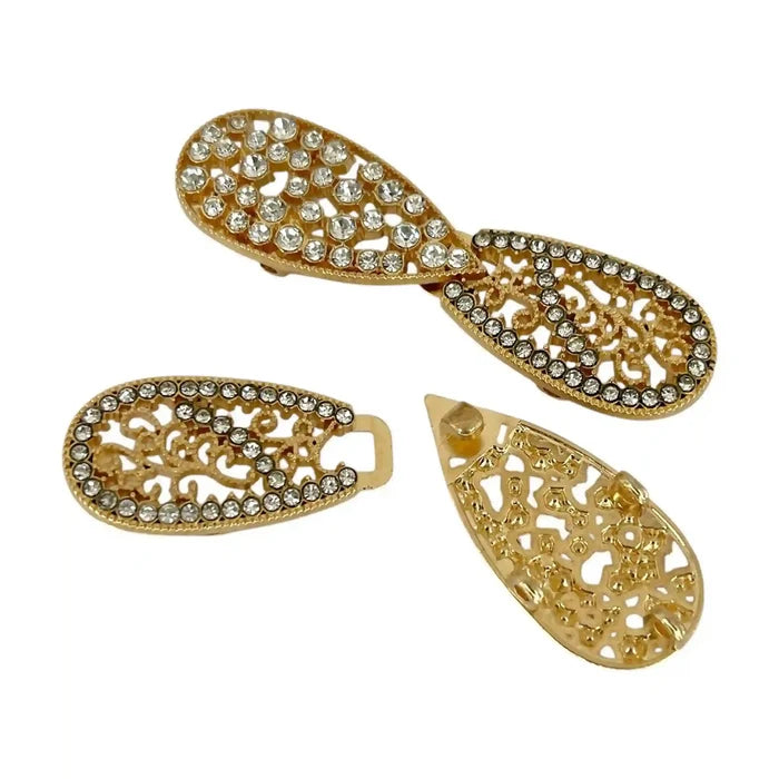 2 Pair | Rhinestone Bow Style Frog Closure Buttons
