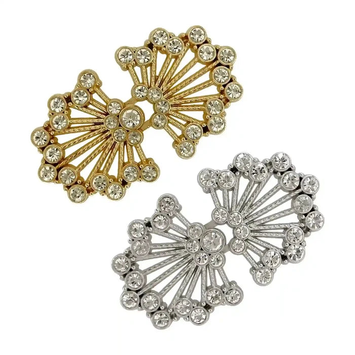 2 Pair | Rhinestone Frog Closure Buttons