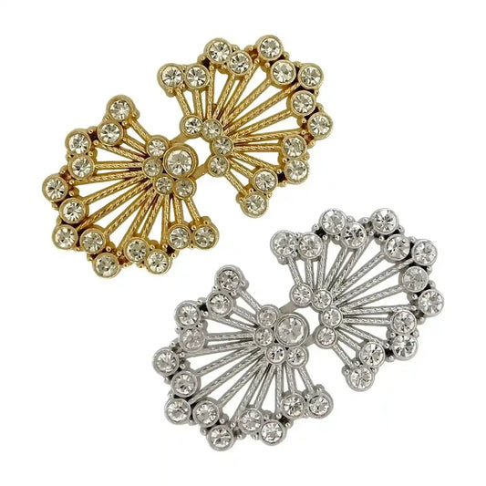 2 Pair | Rhinestone Frog Closure Buttons