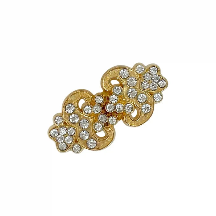 2 Pair | Scrollwork Rhinestone Frog Buckle