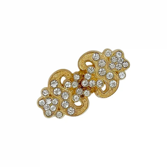 2 Pair | Scrollwork Rhinestone Frog Buckle