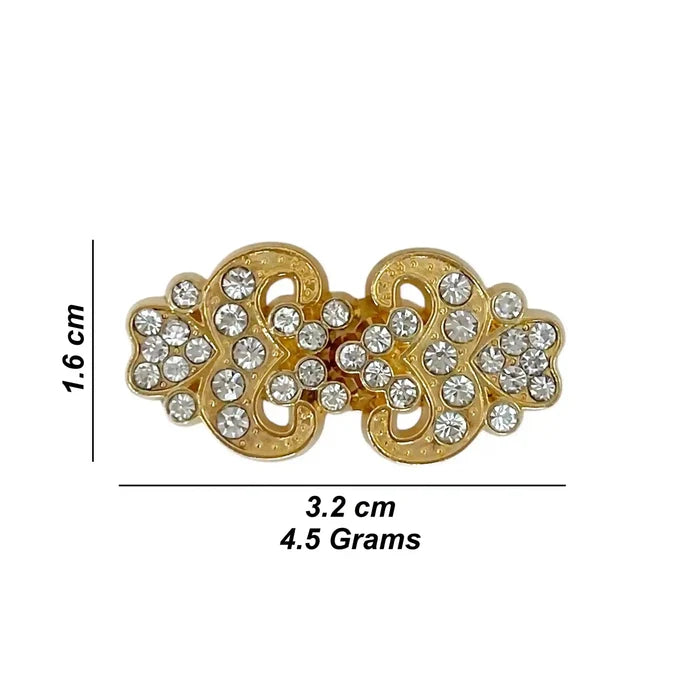 2 Pair | Scrollwork Rhinestone Frog Buckle