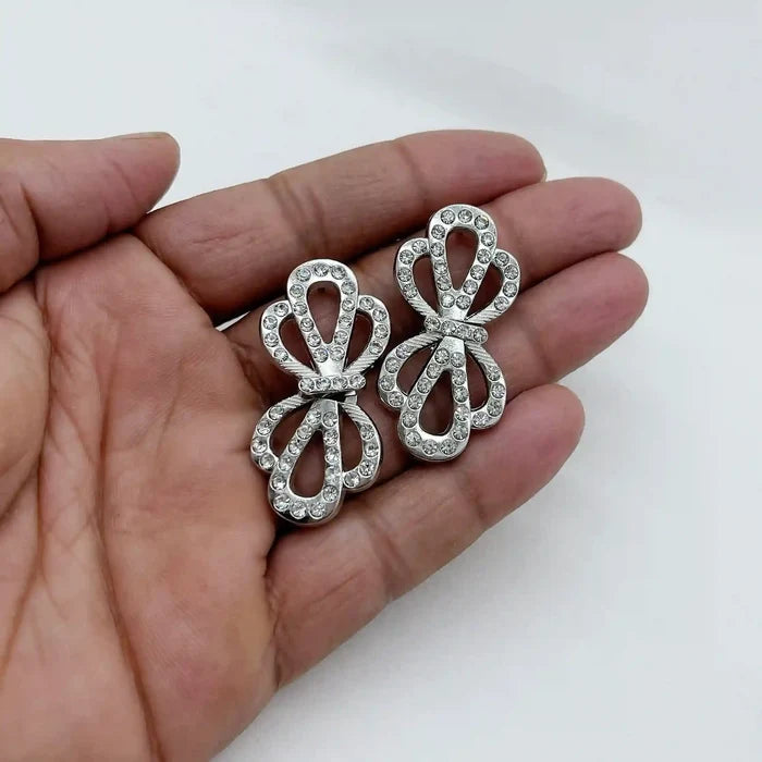 2 Pair | Sparkling Infinity Crystal Metal Frog Closure Buttons