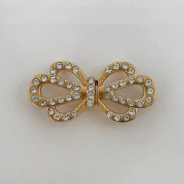 2 Pair | Sparkling Infinity Crystal Metal Frog Closure Buttons