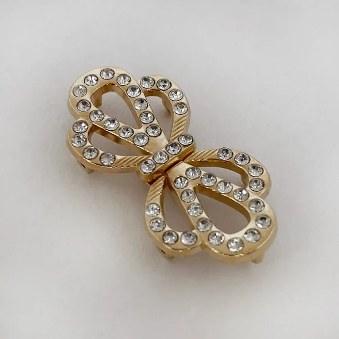 2 Pair | Sparkling Infinity Crystal Metal Frog Closure Buttons