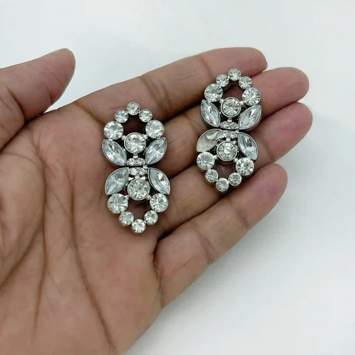 2 Pair | Swaroski-Style Crystal Heart Inspire Frog Metal Closure Buttons