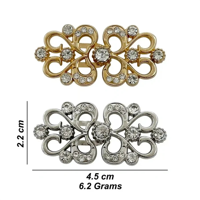 2 Pair | Swarovski-Style Crystal Frog Closure Buttons