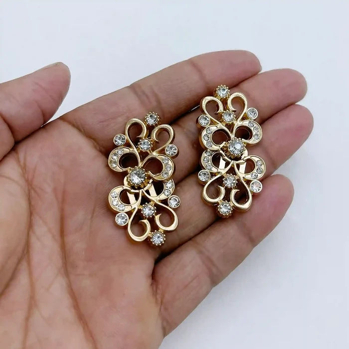 2 Pair | Swarovski-Style Crystal Frog Closure Buttons