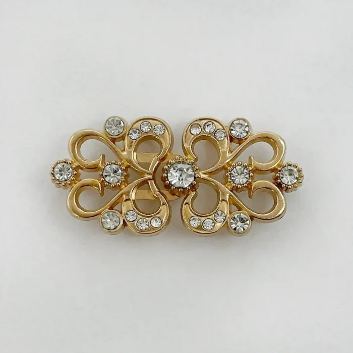 2 Pair | Swarovski-Style Crystal Frog Closure Buttons