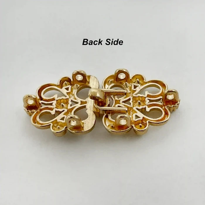 2 Pair | Swarovski-Style Crystal Frog Closure Buttons