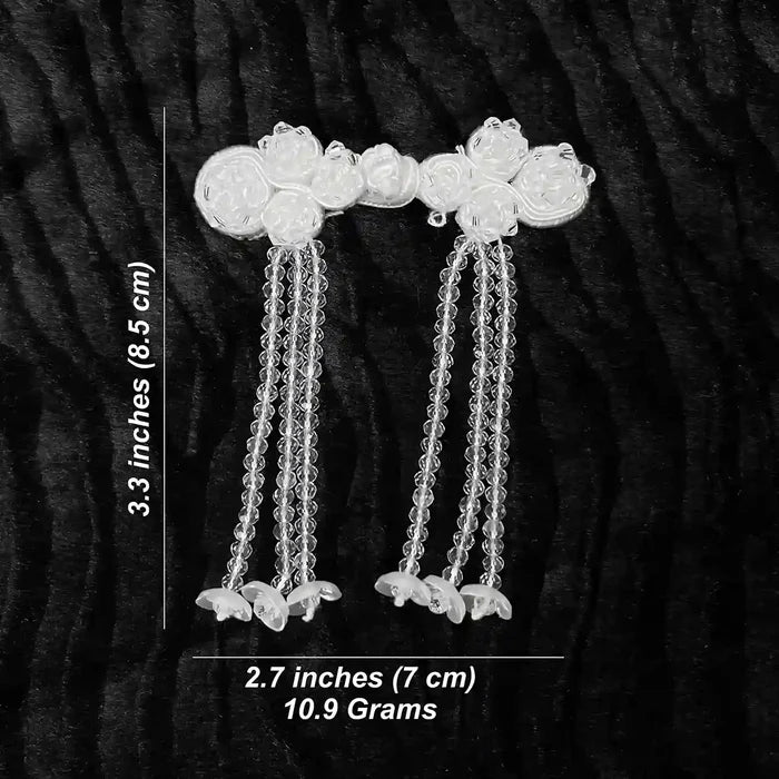 2 Pair | Tassel Floral Beads Frog Closure Buttons