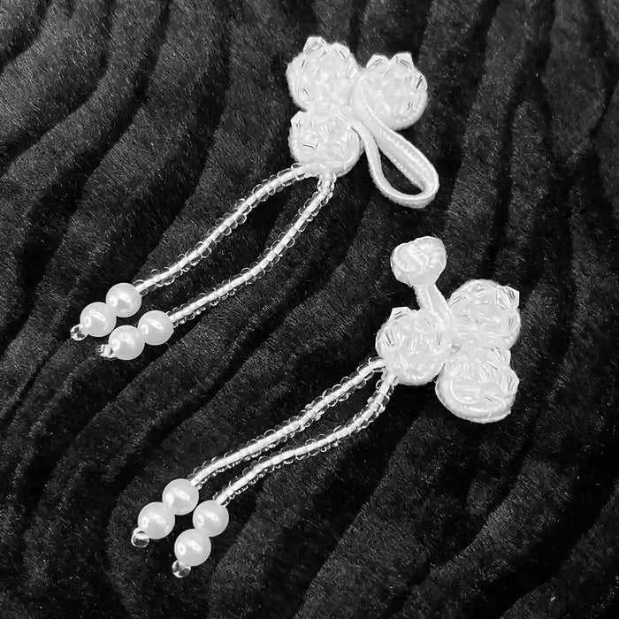 2 Pair | Tassel Floral Frog Closure Buttons