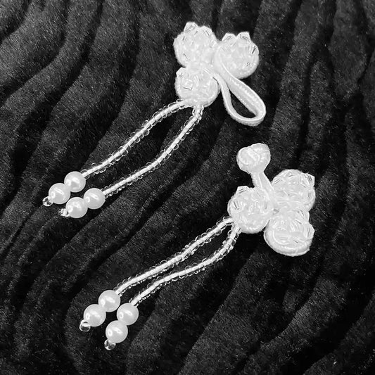 2 Pair | Tassel Floral Frog Closure Buttons