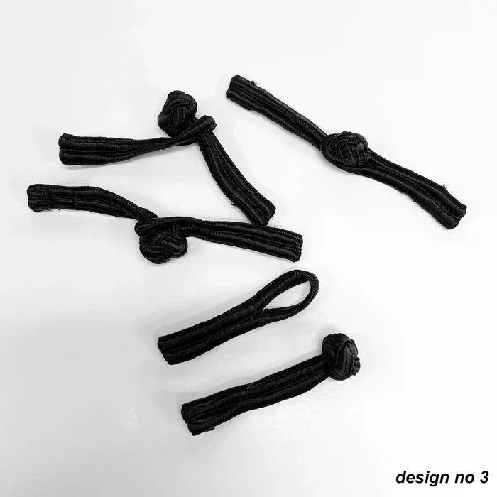 2 Pair | Triple-Cord Straight Frog Button