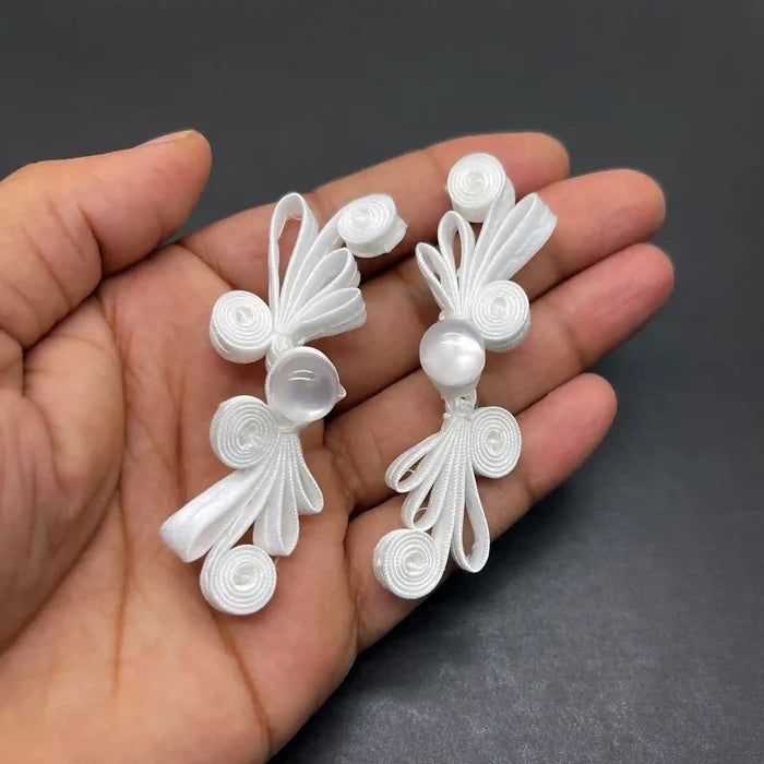 2 Pair | Triple-Loop Wing Frog Closure Buttons