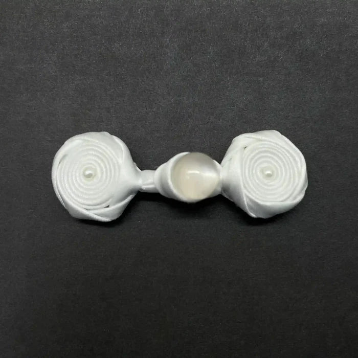 2 Pair | Triple Pearl Rose Frog Fastener