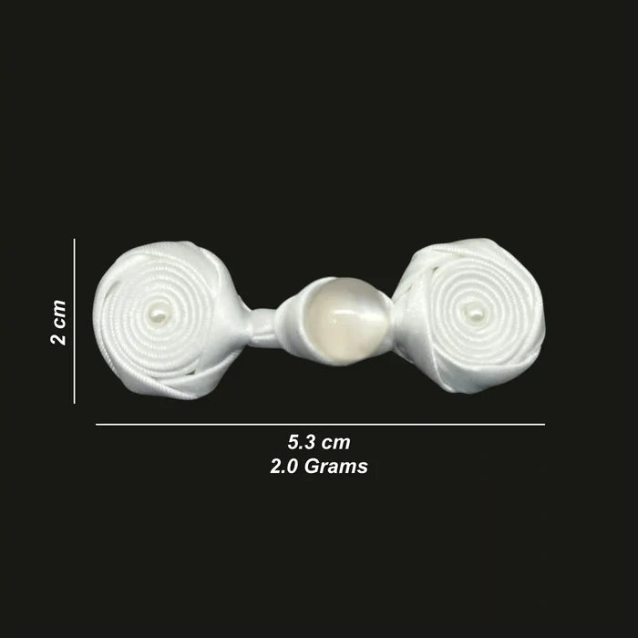 2 Pair | Triple Pearl Rose Frog Fastener