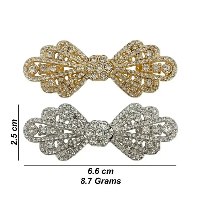 2 Pair | Victorian Filigree Crystal Metal Frog Closure Buttons