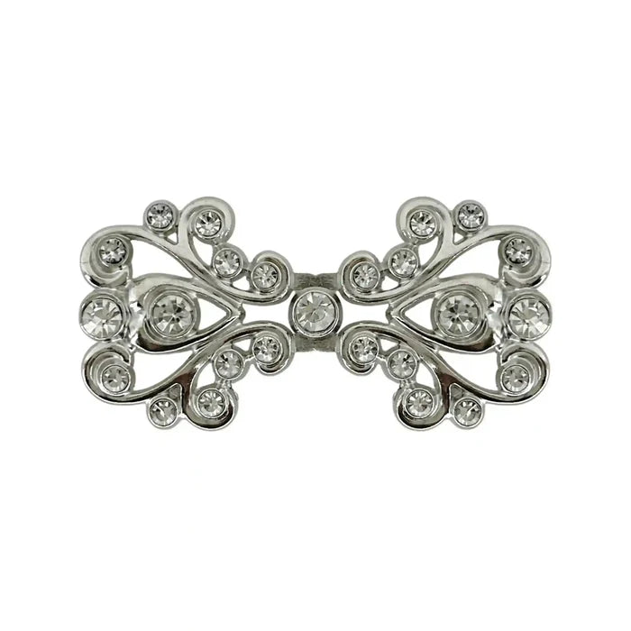 2 Pair | Victorian-Inspired Rhinestone Frog Closure Buttons