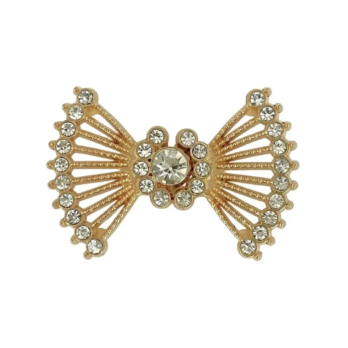 2 Pair | Vintage Style Crystal Rhinestone Metal Frog Closure Buttons