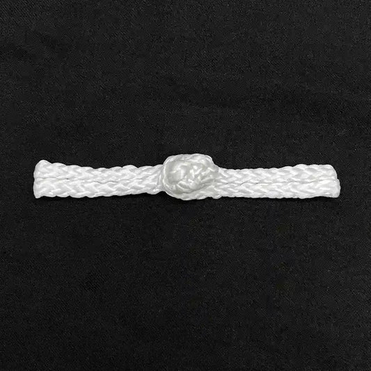 2 Pair | White Braided Pankou Fastener Frog Closure Buttons