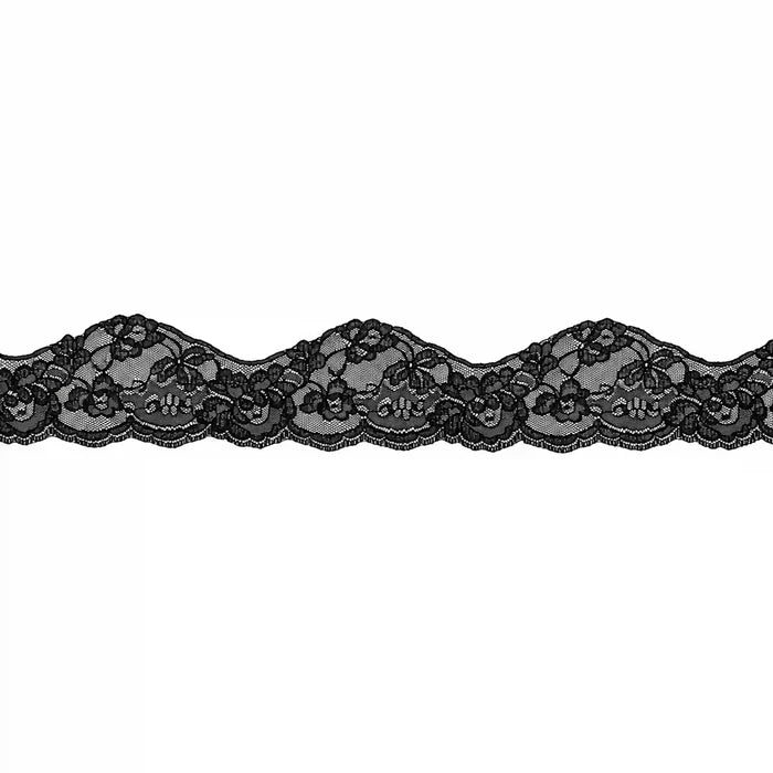 2.9 inch | Black Floral Pattern Lace | 5 Meters | SKU-B75