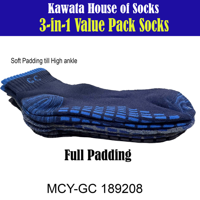 3-in-1 Value Pack Patterned Sports Socks
