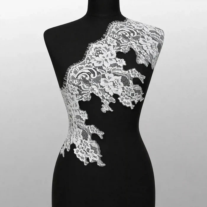 3 Meters | Asymmetrical Floral Chantilly Lace Bodice