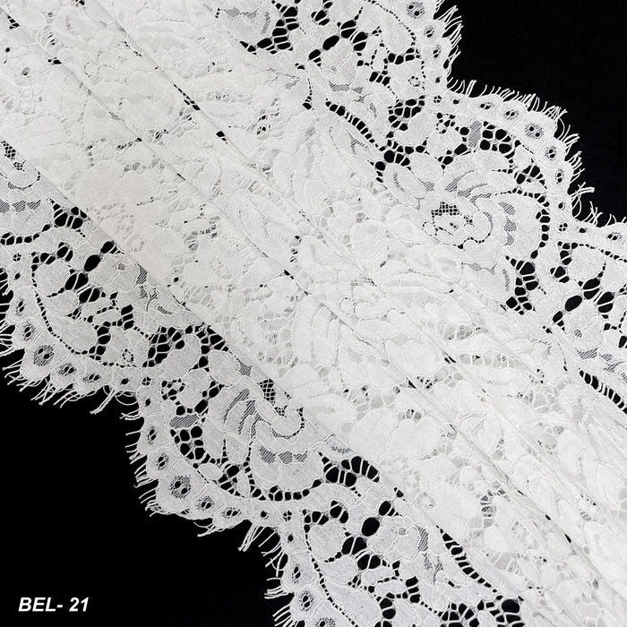 3 Meters | Classic Floral French Chantilly Lace Dyeable Fabric | 22 Inches