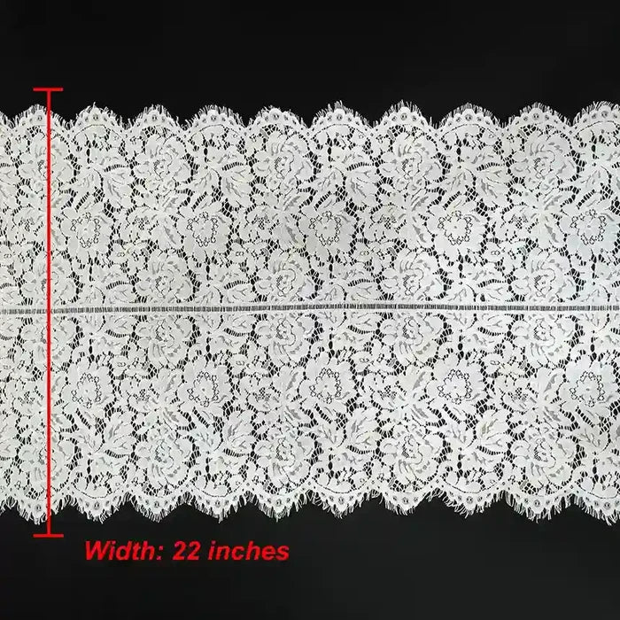 Dyeable French Chantilly lace with classic floral pattern 22 inch by Ani Accessories for gowns and outfits