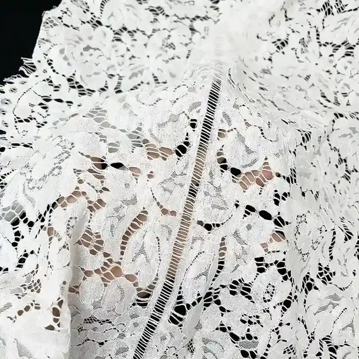 Ani Accessories premium Chantilly lace fabric floral design dyeable 22 inches for wedding and couture use