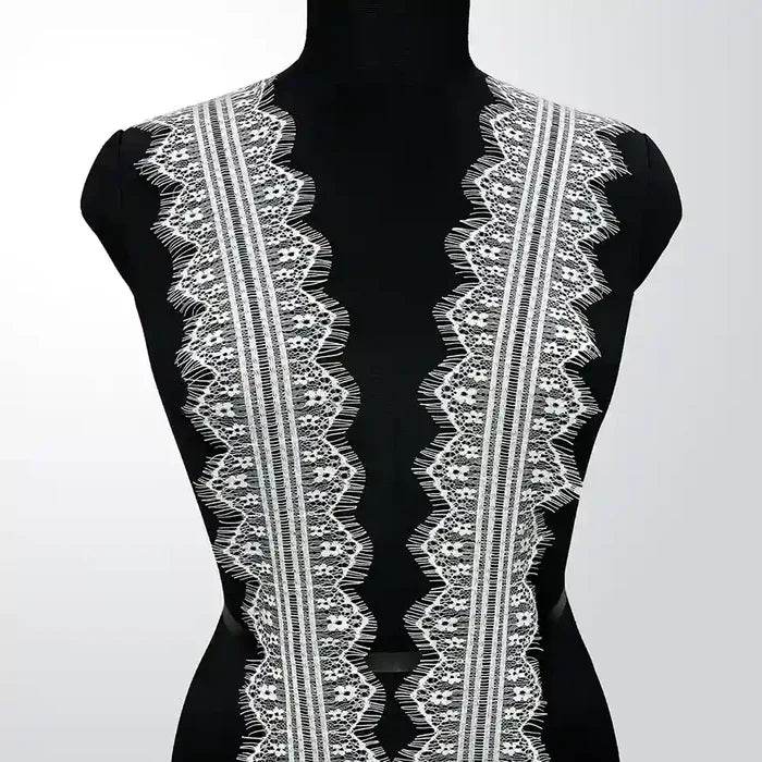 3 Meters | Ethereal Floral Chantilly Lace Bodice Appliqué | SKU-GD-93