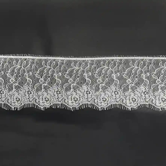 Rose Garden Eyelash Lace applique by Ani Accessories in delicate white lace design for elegant decor