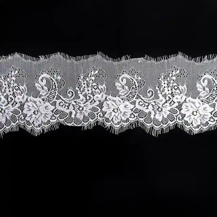 Flower Eyelash Lace | Ani Accessories in delicate white design for elegant crafting and embellishments
