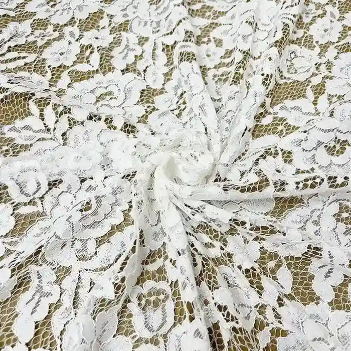 Elegant French Chantilly floral dyeable fabric 60 inch by Ani Accessories for bridal and party wear