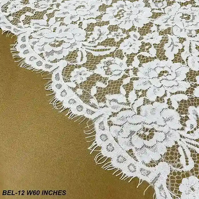 Floral Chantilly lace dyeable French fabric 60 inch width by Ani Accessories for gowns and couture use