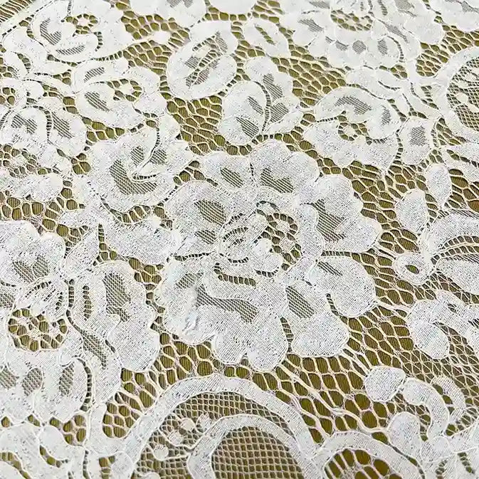Elegant imperial rose eyelash lace dyeable fabric 25 inch by Ani Accessories for bridal and party wear