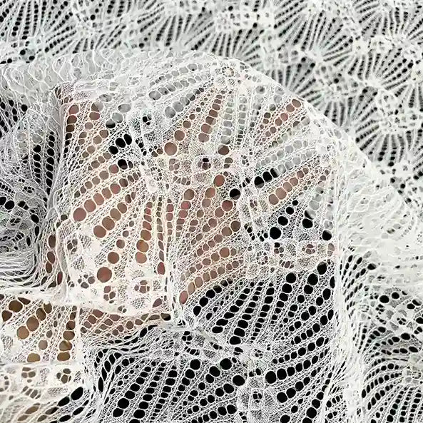 Ani Accessories French lace fabric scalloped eyelash edges dyeable 60 inch premium for dresses and fashion