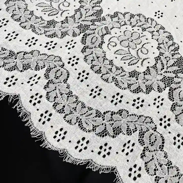 Premium 60 inch French dyeable fabric with medallion embroidery by Ani Accessories for luxury apparel