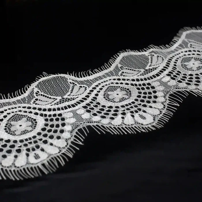 Buy White Color Eyelash Lace Trim for Sewing & DIY | Ani Accessories. Delicate lace with eyelash edges for crafting.