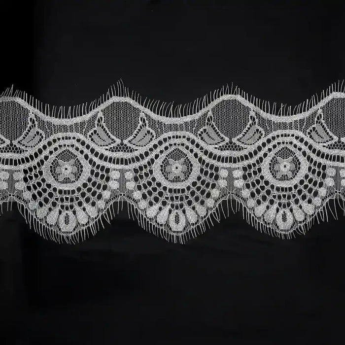 Buy White Color Eyelash Lace Trim for Sewing & DIY | Ani Accessories features intricate lace design for creative projects